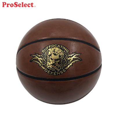 China 7 Proselect Vintage Commercial Customizable Luxury Microfiber Coffee Color Men's Basketball for sale