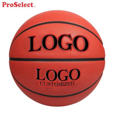 China 7 Proselect Reasonable Price Custom Brown Eco Microfiber Synthetic Leather Basketball for sale