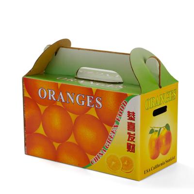 China Recyclable Custom Logo Printing Paper Packaging Box Corrugated Orange Fruit Cardboard for sale