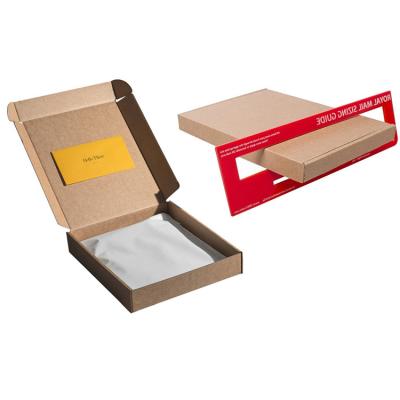 China Recyclable Custom Royal Small Parcel Slim Thin Flat Folding Mail Packing Box for sale