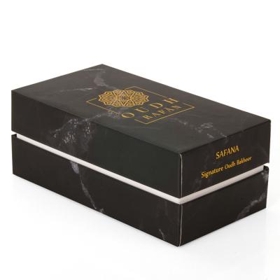 China Recyclable Custom Marble Kraft Paper Luxury Logo Printing Gift Box Lid And Base Rigid Box for sale