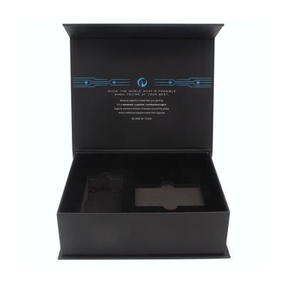 China Wholesale Black Luxury Magnetic Recyclable Factory Printed Paper Gift Box With Insert for sale