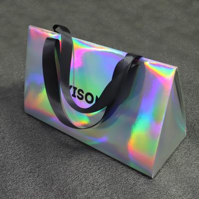 China Recyclable Custom Whole Holographic Logo Printing Paper Hair Extension Package Box for sale