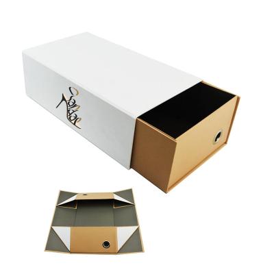 China Recyclable Factory Printed Paper Logo Drawer Shoes Sandals Black White Custom Sneaker Packaging Box for sale