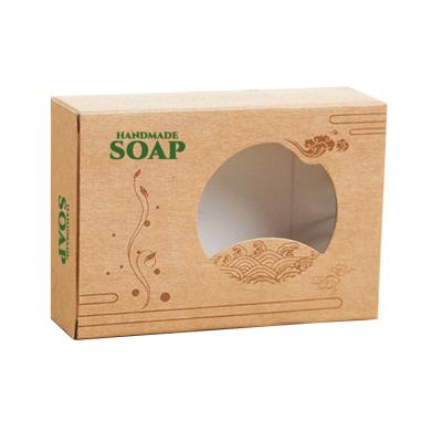 China Recyclable Custom Plain Logo Printed Paper Kraft Paper Soap Window Boxes For Packaging for sale