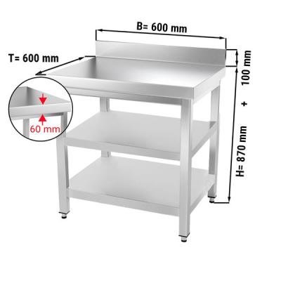 China Hotel kitchen restaurant factory supply working table with bottom shelf stainless steel work table with under shelf for sale