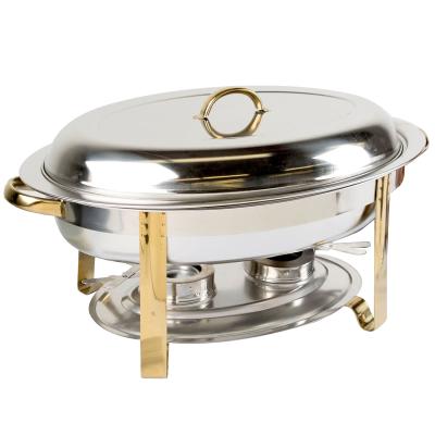 China Hotel Restaurant Banquets Oval Chafing Dish Stainless Steel Chafing Dish 6.8L for sale