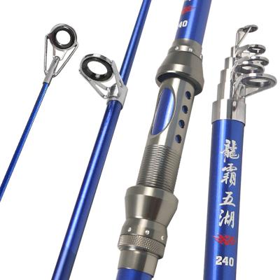 China Carbon XDL Hot selling 2.4m 6 sections ceramic guide ring fishing seawater lure carbon fiber telescopic carp fishing rod(old) for sale