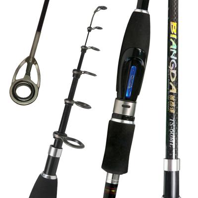 China Carbon XDL OEM ODM carbon fiber telescopic fishing rods 1.95m 6 sections eva handle carp bolognese rod fishing for sale