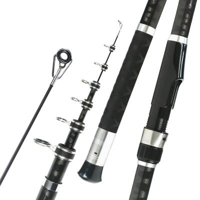 China Carbon XDL New arrival 3.0m 4 sections carbon fiber telescopic folding fishing rods distance throwing rod for saltwater for sale