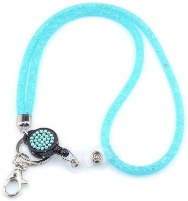 China ECO-friednly Bling Retractable Badge Reel Lanyard with ID Holder for Women 32.9