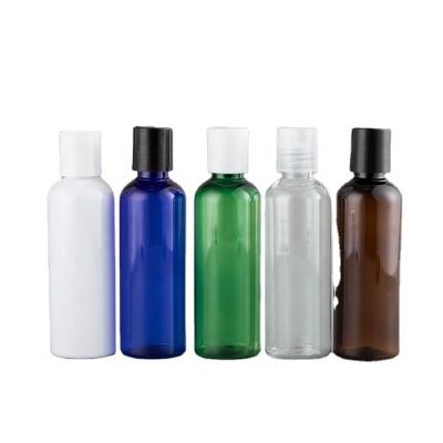 China Factory price packaging cheap stock ready to go 100ml cobalt blue plastic bottle empty hand sanitizer gel bottle with disc top lld for sale