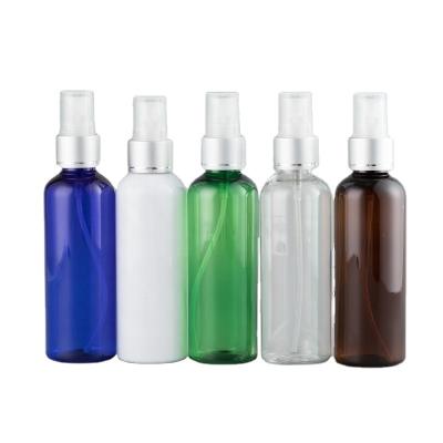 China Wholesale Empty PET 100ml Transparent Plastic Spray Bottle Plastic Spray Bottle Cosmetic Packaging Bottle With Aluminum Pump for sale