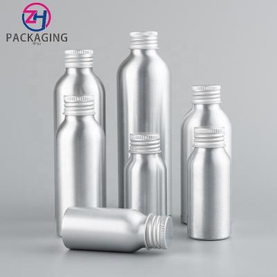 China Personal Skin Care Packaging New Design Customization 40m 50ml 100mll 120mL 150mL 250ml Metal Water Bottles Anodized Aluminum Bottle With Aluminum Lid for sale