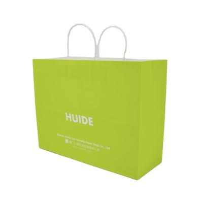 China HDPK Biodegradable Green Custom Large Paper Bag Tote Bag With Handle for sale