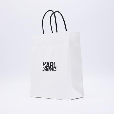 China 2022 Biodegradable White Paper Size White Paper Kraft Paper Shopping Bag Logo Printing for sale