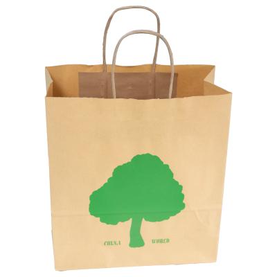 China Biodegradable Recycled Paper Bag Size Paper Bag Food Kraft Handle Shopping Gift Custom Printing Paper Bag for sale