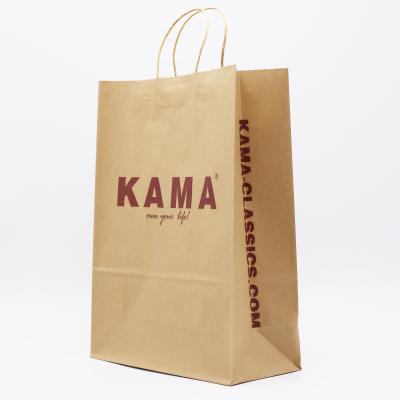 China Biodegradable Fine Quality Kraft Paper Shopping Bags With Handles Bulk for sale