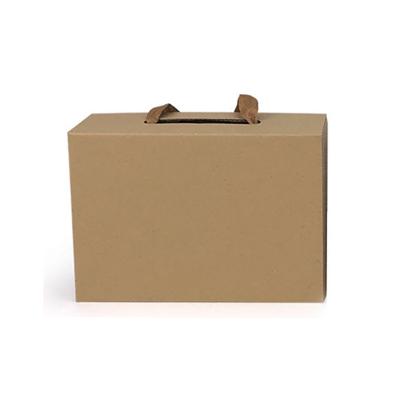 China 2021 Brown Portable Recycled Materials High Quality Durable Shoe Box With Handle for sale