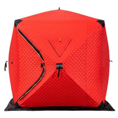 China Outdoor Portable Waterproof Cubic Tent 210D Oxford Cloth Three-Season Breathable Winter Fishing Camping Tent for sale