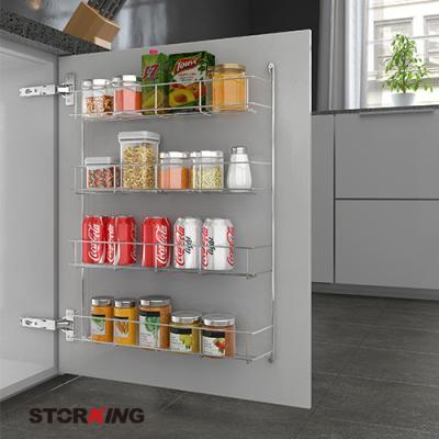 China 4 Layers Sustainable Spice Rack Door For Kitchen Storage for sale