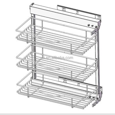 China Hot Selling Convenient Kitchen Storage Storage Shelf Module 300mm Bottle Side Trolley for sale