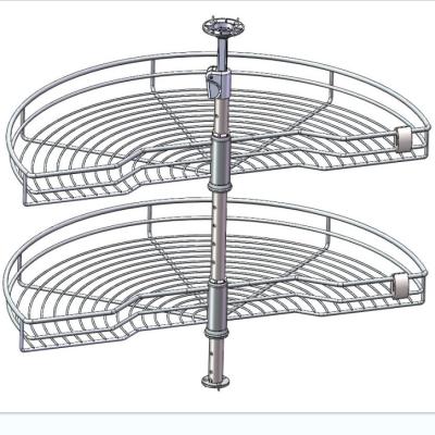 China Modern 180 Degree Kitchen Corner Organizer Wire Locker In Cabinet With Powder Coating for sale