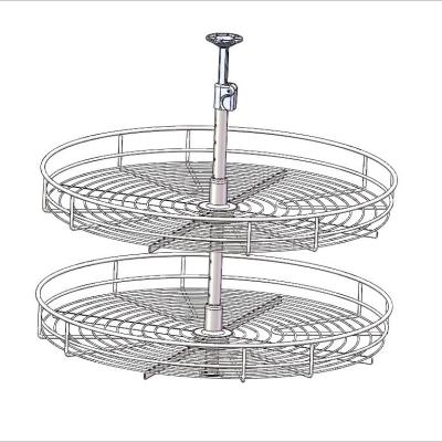 China Modern Double-Layer Corner Carousel For Kitchen Storage 360 ​​Degree Rotating Basket for sale