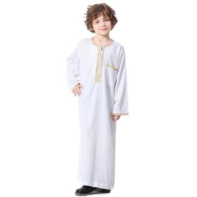 China Plus Size CCY 2023 New Islamic Arab Kaftan Pakistan Jubba Thobe Kaftan Muslim Kids Boys Robe Daffah Saudi Clothing Dubai Abaya Children for sale