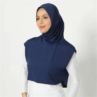 China Solid CCY 2023 New Style Winter Plain Women Muslim Instant Hijab Scarf with Collar Islamic Turban Headwear Hijabs for sale