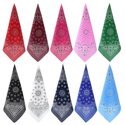 China Custom CCY Ready Stock Wholesale Custom Cotton Paisley Bandana Headbands Square Hijab Female Hair Wraps Turban Neckties for Men  Women for sale