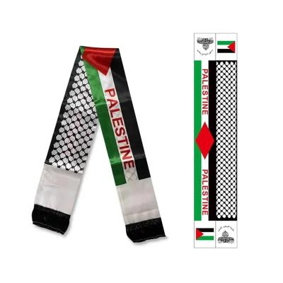 China Palestine Scarf Palestine Scarf Palestine Flag Map Scarf Events Decoration Satin Polyester Palestine Castle  Scarf for sale