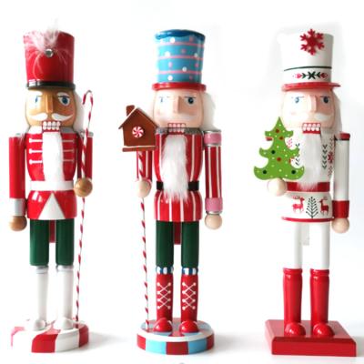 China Rustic Promotional Fashion Crafts Gifts Christmas Decorations Wooden Ice Cream Nutcracker for sale