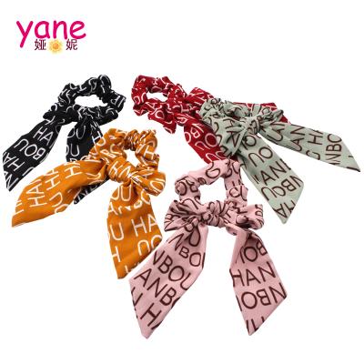 China Custom Fashion Logo And Letter Fashion Women Hair Scrunchies With Scarf for sale