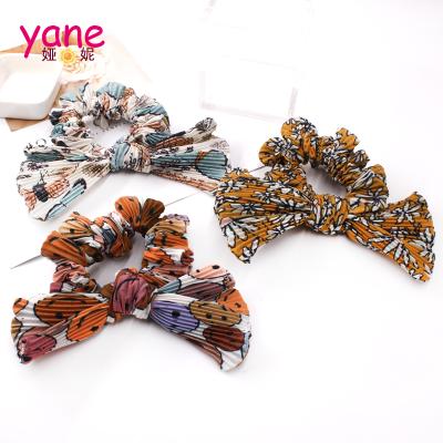 China Daily Newborn Rabbit Ear Hair Scrunchies Printing Scrunchy Smile Hair for Women for sale