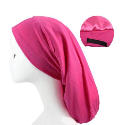 China Women COMMON Polyester Night Sleep Shower Cap Hair Hood High Elastic Head Cover for sale