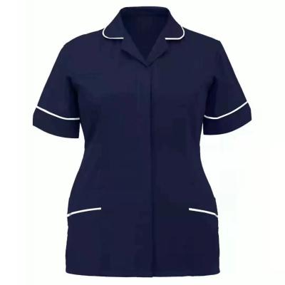 China Nurse Women Short Sleeve Eco-Friendly V-Neck Tops Printing Solid Blouse Clinical Uniforms for sale