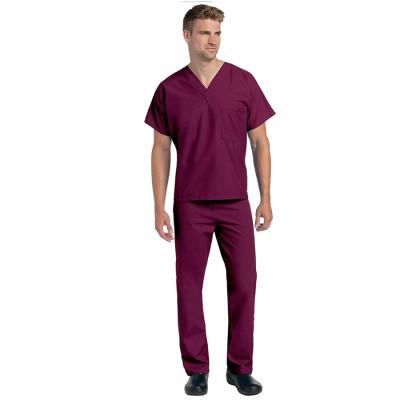 China Soft High Quality V-Neckline Scrub Tops Beauty Salon Nursing Elastic Waist Pants Set for sale