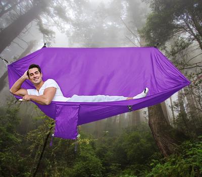 China 2022 New Product of Anti-rollover Patented Exclusive Waterproof Ripstop Nylon Fabric Camping Doule Hammock Breathable For Travel Backpacking for sale