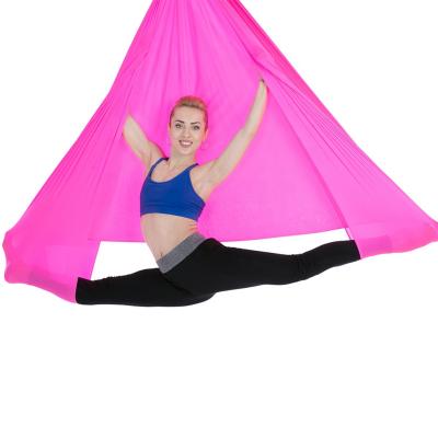 China Home Use Aerial Silks for Aerial Acrobatic Dance 5*2.8M with Equipment Yoga Hammock --Rose Red for sale