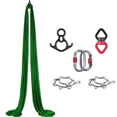 China 8.5 Meters 100% Nylon Long Soft Silk Flying Yoga Aerial Hammock (Dark Green) for sale