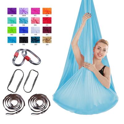 China Best Selling Multifunctional Aerial Flying Yoga Hammock Swing Aerial Hammock (Lake Blue) for sale