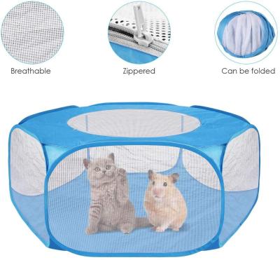 China Small Breathable Animal Playpen, Breathable Pet Cage Tent, Foldable Portable Exercise Pet Fence, With Anti Escape Top Cover For Hamster for sale