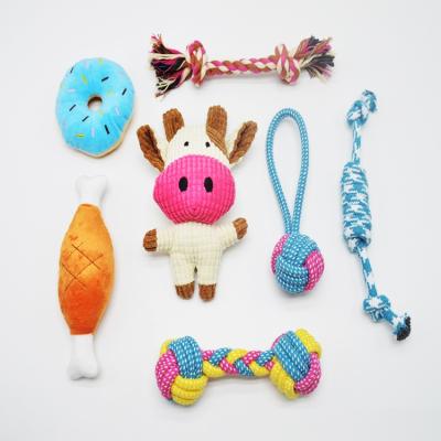 China Rope Dog Toy Dog Toys Stuffed Dog Rope Chew Squeaky Toys for Small Medium Large Dogs for sale