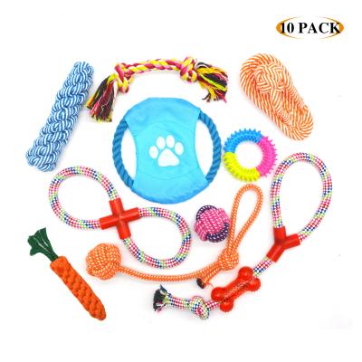 China Sustainable Dog Cotton Rope Knot Toys Set And Natural Cotton Rope Toy For Dog for sale