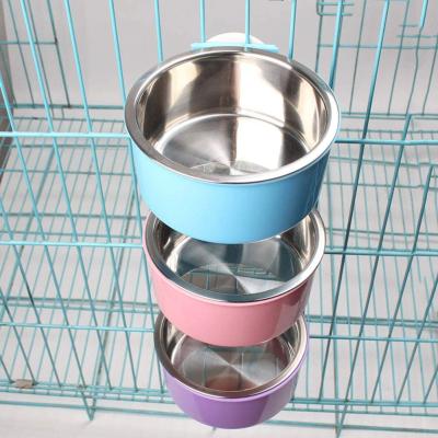 China Automatic Dog Bowl Driver Pet Puppy Food Water Bowl, 2-in-1 Plastic Bowl and Stainless Steel Bowl, Cat Rabbit Bird Food Hanging Removable B for sale