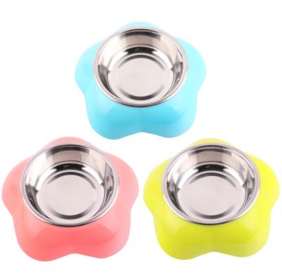 China Automatic Dog Cat Pet Food Bowl Stainless Steel 2 in 1 Drinking Water Feeding Universal Pet Bowl for sale