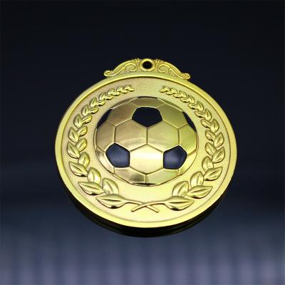 China Folk art TTGYP built in China custom gold plating best-selling logo football shaped sports medal for sale