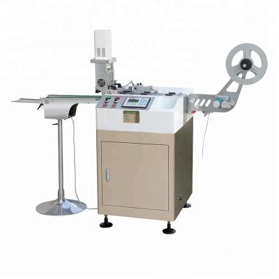 China Label Fabric Cutting Machine/ Ultrasonic Digital Label Cutter for Garments Wash Care Labels, Cloth Accessories, Lanyard JC3080 for sale