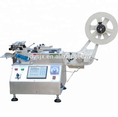 China JQ-3010 Hot and Cold Garment Logo Cutter / Automatic Fabric Label Cutting Machine for Nylon Taffeta, Cotton Tape, Satin Ribbons for sale